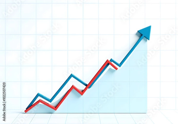 Fototapeta business graph with arrow