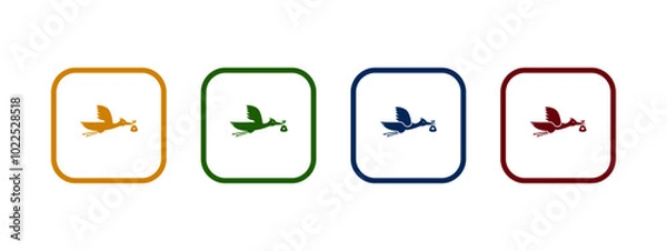 Fototapeta stork icon vector illustration. stork icon in different color design.