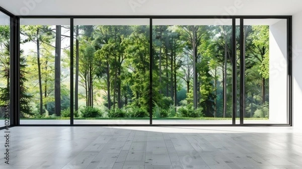 Obraz Modern Interior with a Forest View