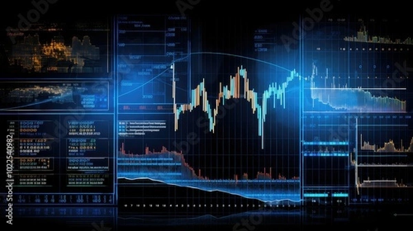 Fototapeta ch blue stock chart