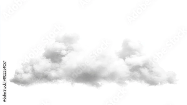 Fototapeta A fluffy, white cloud against a plain background, representing softness and tranquility.