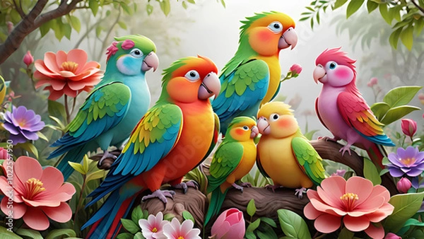 Fototapeta Picture of birds with the beauty of nature on background. bird(68)