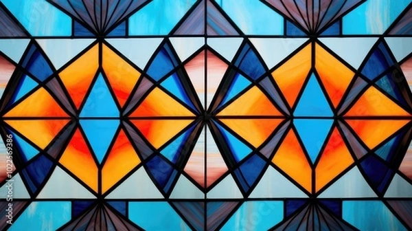 Fototapeta symmetrical stained glass pattern