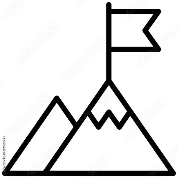 Obraz mountain flag icon