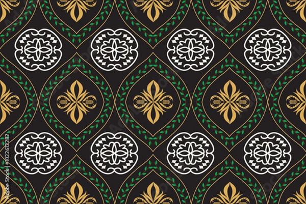 Fototapeta Damask seamless pattern.  Navajo tribal vector seamless pattern. Native American ornament. Ethnic South Western decor style. Boho geometric ornament. Mexican blanket.