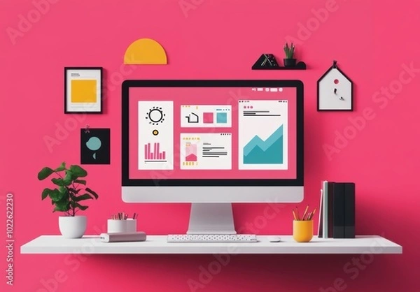 Fototapeta Data Analysis Desktop.