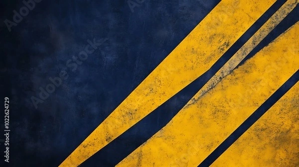 Obraz Abstract background with diagonal yellow lines on dark blue surface.