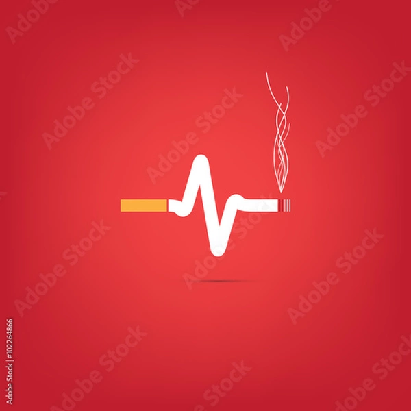 Fototapeta Cigarette heart bit Vector.