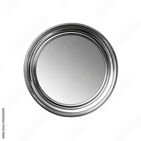 Fototapeta Round Silver Mirror with Decorative Frame
