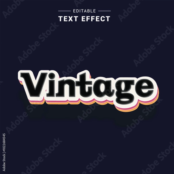 Fototapeta 3D Text Effect Design Fully Editable vector