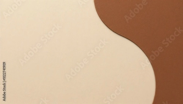 Fototapeta Abstract leather texture background with smooth curves in beige and brown tones