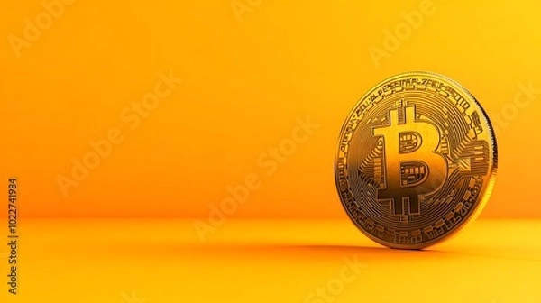Fototapeta 
Bitcoin, copy space for text