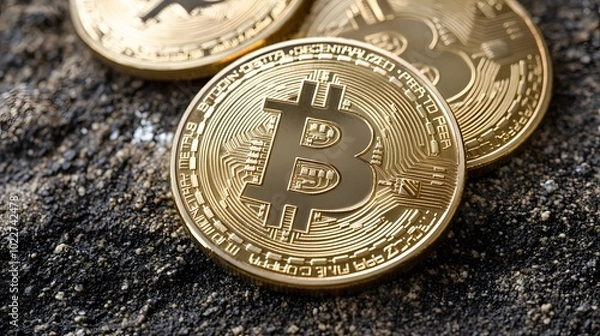 Fototapeta 
Bitcoin, copy space for text