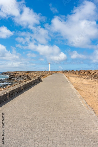 Obraz Promenade to the Faro de Punta Pechiguera lighthouse on Lanzarote