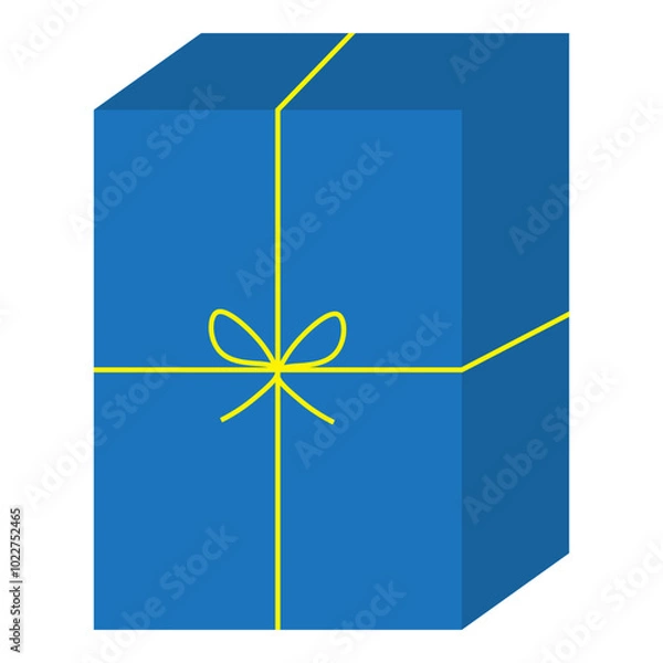 Obraz blue gift box with ribbon