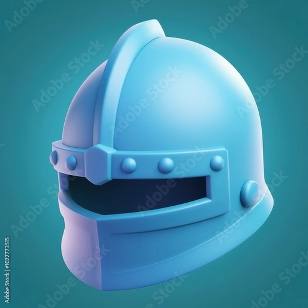 Obraz A knight's helmet made in the form of a 3D icon in a cartoon style