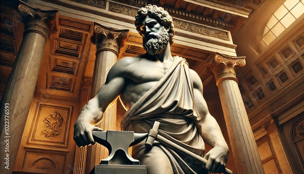 Obraz Ancient Stoic Philosopher in Contemplative Pose with Timeless Wisdom
