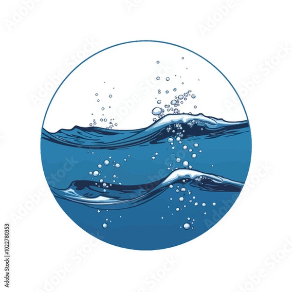 Obraz Isolated Water Droplets & Waves