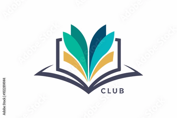 Obraz Minimalist book club logo design with abstract elements for branding