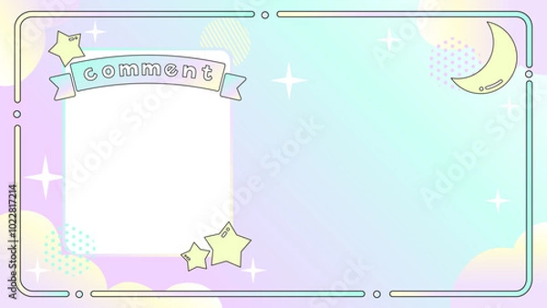 Fototapeta 動画配信用のかわいい背景　コメント欄付