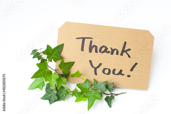 Obraz 感謝のメッセージカードと植物