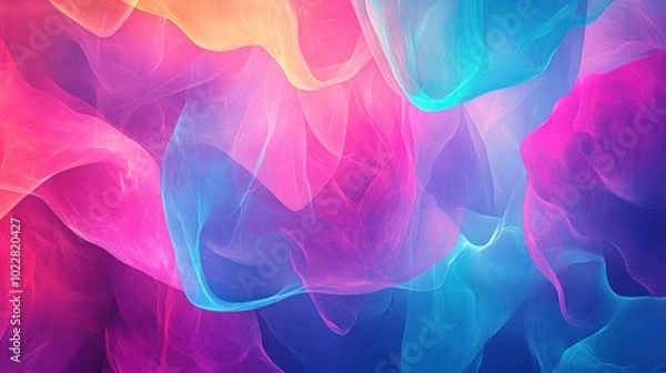 Fototapeta Abstract colorful waves blending in vibrant hues, creating a dynamic visual experience.