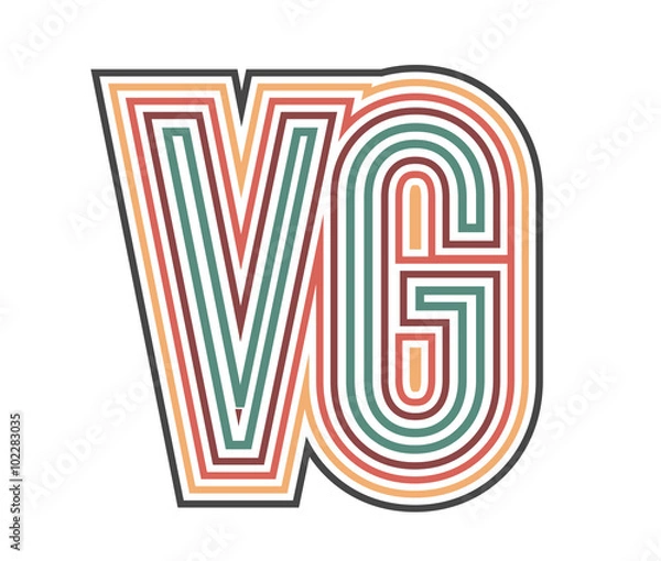 Fototapeta VG Initial Retro Logo company Outline. vector identity