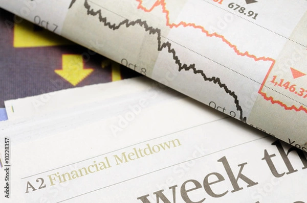 Obraz Newspaper headlines - finanical meltdown