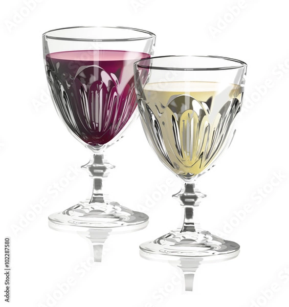 Fototapeta 赤ワインと白ワイン