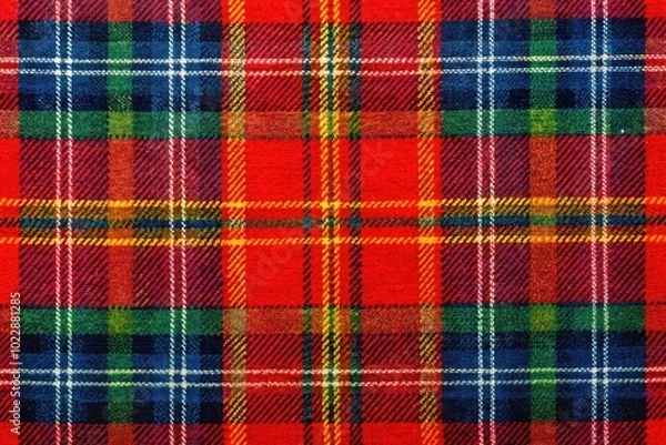 Fototapeta Vibrant MacGregor Plaid Pattern with Rich Colors and Textures Ideal for Fabric and Textile Designs