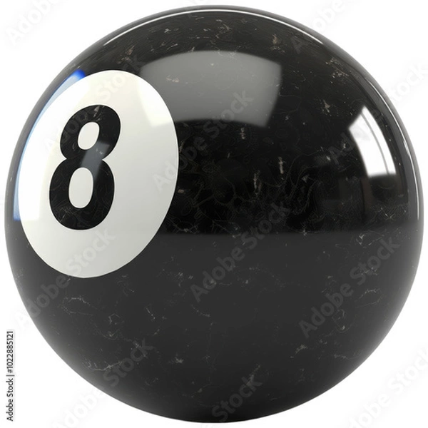 Obraz Black billiard ball with the number 8 on it