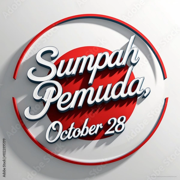 Obraz Hari sumpah pemuda or Indonesian youth pledge day logo design