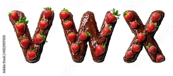 Obraz Chocolate Letters Decorated with Strawberries