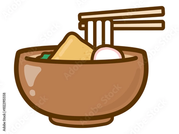 Fototapeta きつねうどんのベクターイラスト４