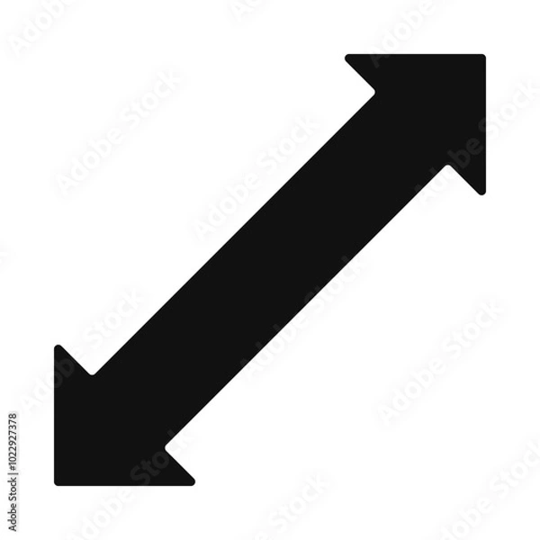 Fototapeta Rounded Diagonal Double Arrow Silhouette Icon