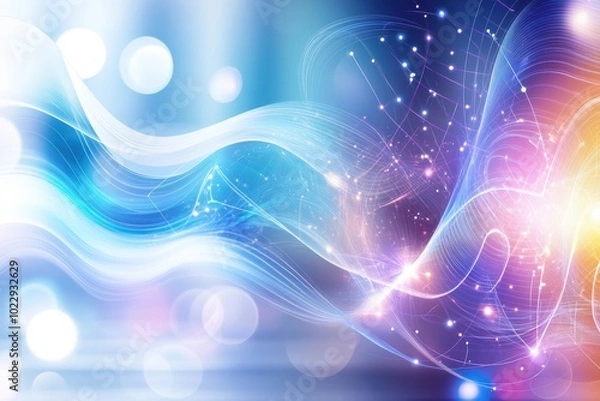 Fototapeta A captivating abstract swirl of vibrant colors and luminous light, creating a sense of motion and energy in a digital world.