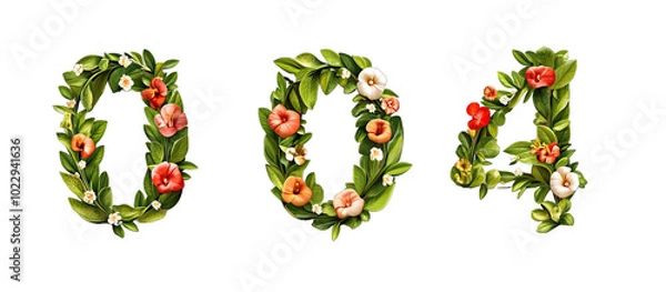Obraz Floral Numbers 0004