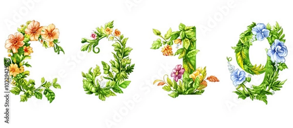 Obraz Floral Numbers C319