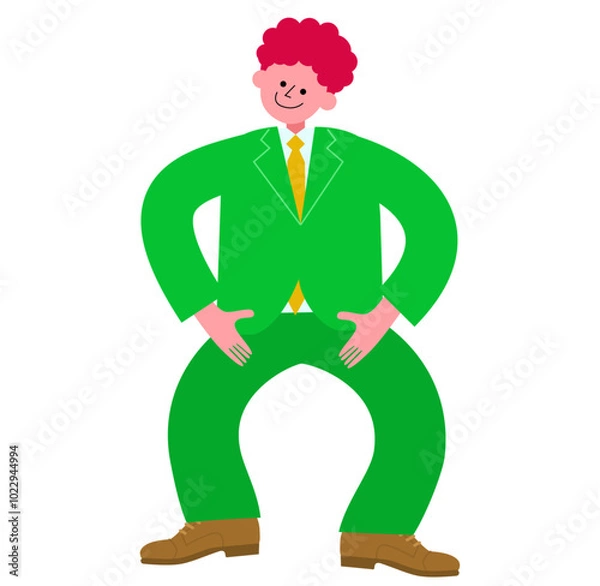 Obraz ギャグのポーズをとるお笑い芸人のイラスト