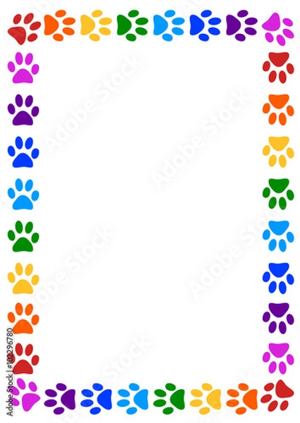 Fototapeta 犬の足跡_フレーム