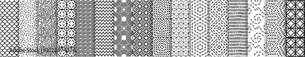 Fototapeta Seamless geometric patterns. Seamless retro 50-s patterns ideal for wallpaper and fabric design. Vector trendy backgrounds in 70s style