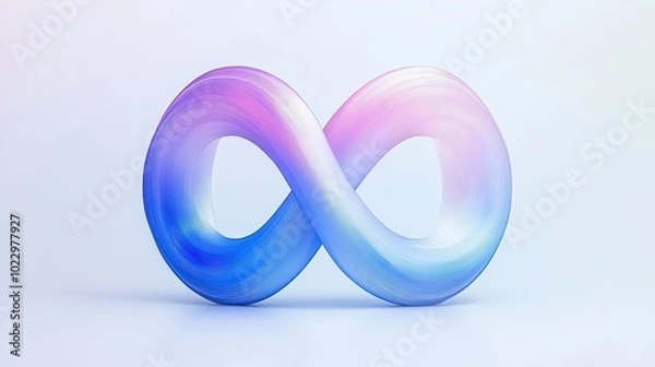 Fototapeta A blue and pink infinity symbol is displayed on a white background