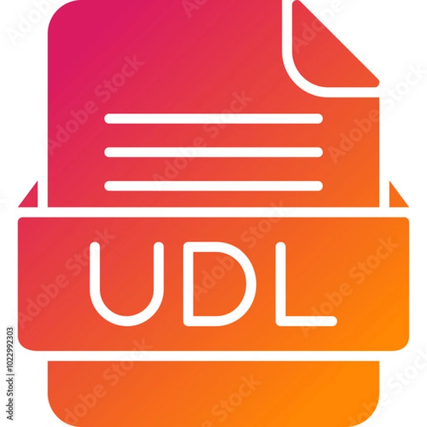 Obraz UDL File Format Vector Icon Design