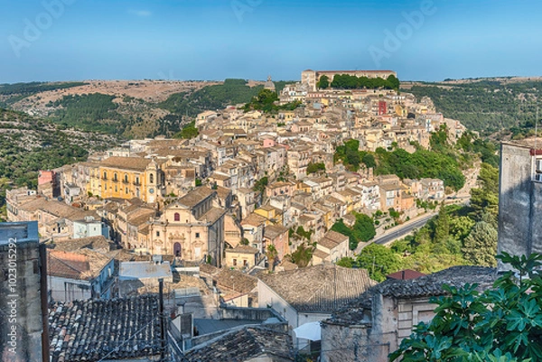 Obraz Panoramic view of Ibla, scenic lower district of Ragusa, Italy
