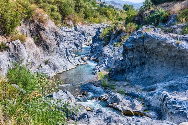 Obraz A day at the scenic Alcantara River Park, Sicily, Italy