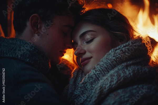 Fototapeta Picture showing warmth and relaxation cosy time generative ai