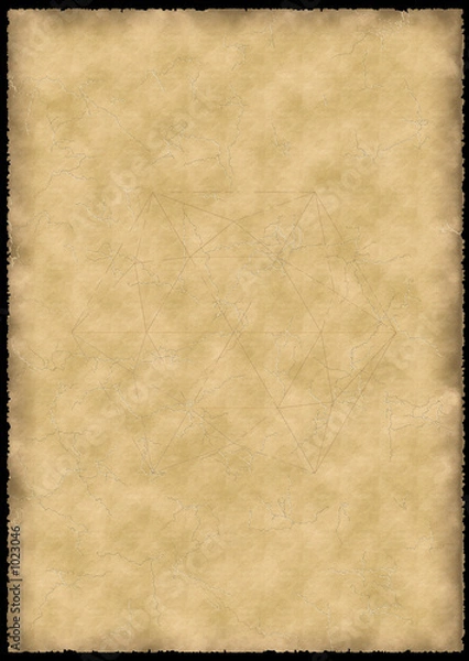 Fototapeta old parchment with thin line diamond drawing