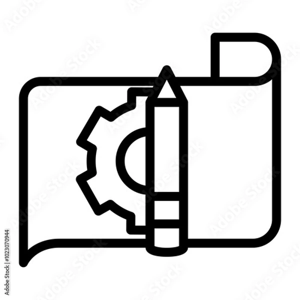 Fototapeta Blueprint Paper Vector Design Icon Style