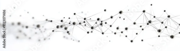 Fototapeta Biological neurons connecting to global internet, 3D illustration