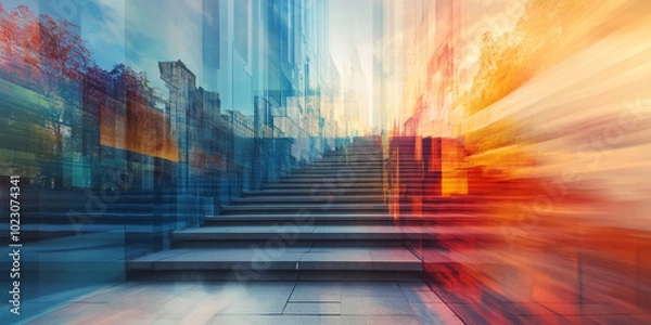 Fototapeta Blurred motion conveys a sense of innovative digital marketing strategy in business Concept Digital Marketing Innovation in Business Blurred Motion Strategic Planning
